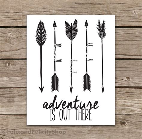 Printable adventure is Out There Quote With | Etsy