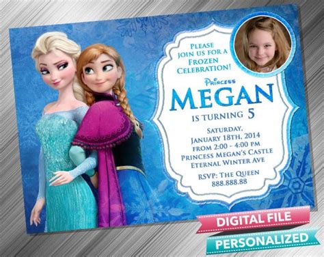 Frozen Anna Elsa Invitation with picture