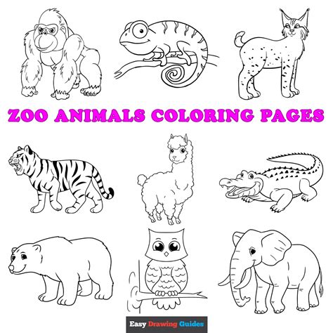 Free Printable Zoo Animals Coloring Pages for Kids