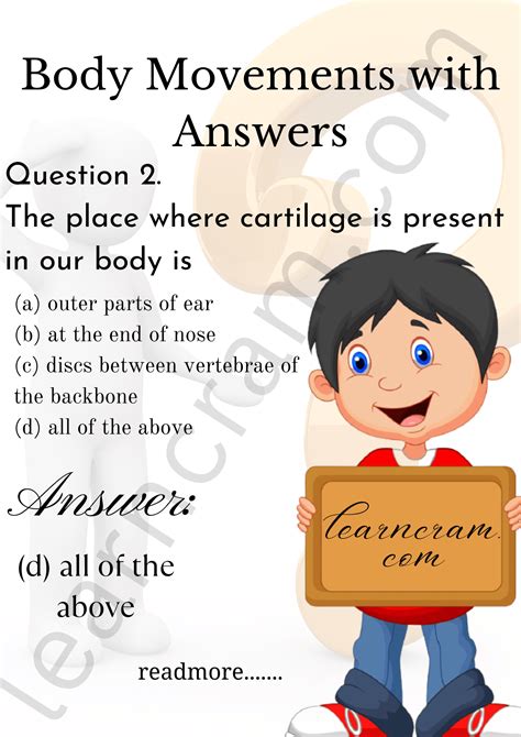 MCQ Questions for Class 6 Science Chapter 8 Body Movements with Answers ...