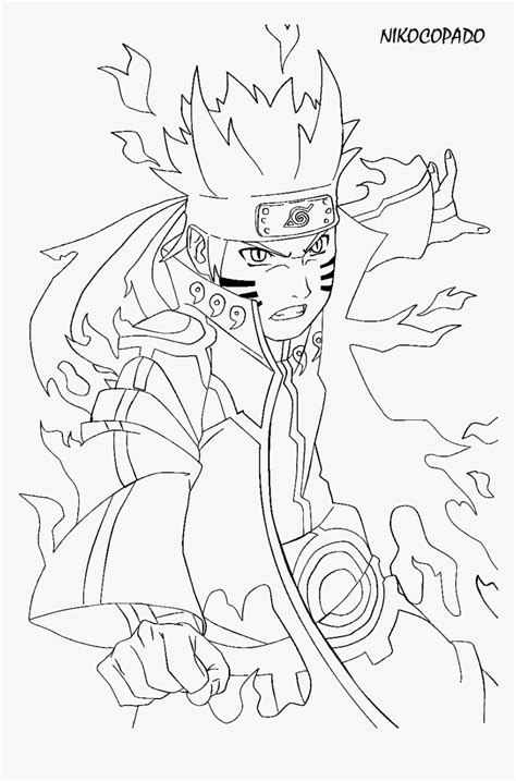 Naruto Nine Tails Mode Coloring Pages