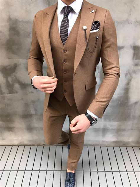 Crofton Brown Slim Fit Suit - Bespoke Daily