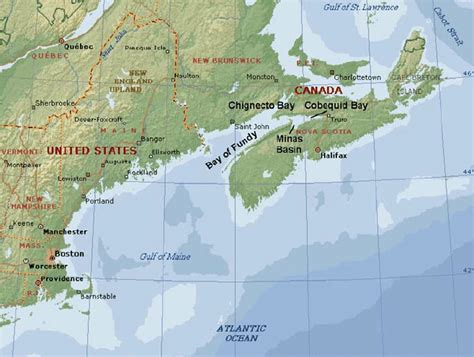 Map of Bay of Fundy and Gulf of Maine. | Download Scientific Diagram