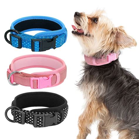 Small Dog Collar Nylon Bling Dog Collars for Big Dogs Padded Puppy Pet ...