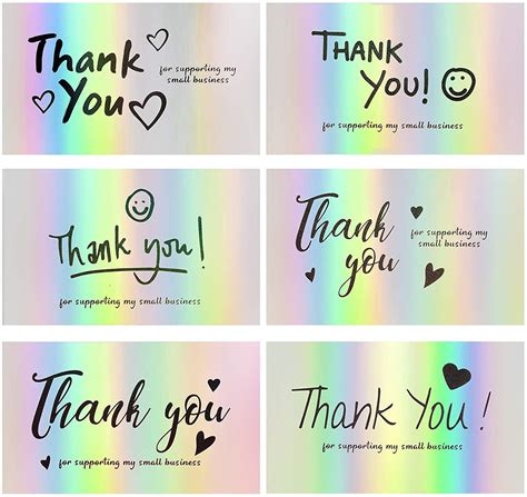 Hdy 120Pcs Thank You Cards Small Business, Mini 6 Styles Thank You for ...