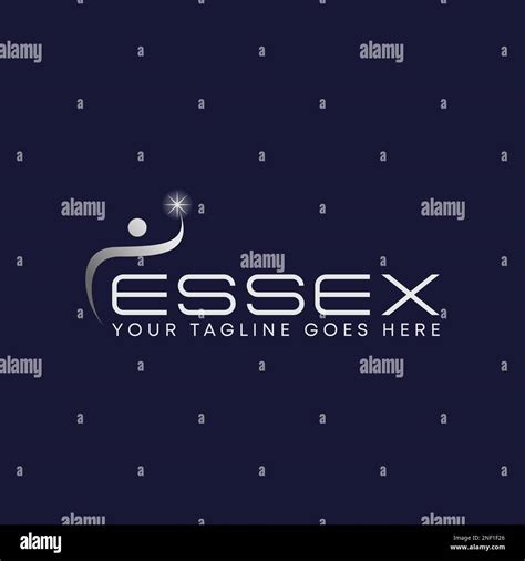 Letter or word ESSEX with human body and star image graphic icon logo ...