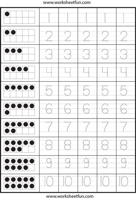 Number Tracing – 2 Worksheets / FREE Printable Worksheets | Preschool ...