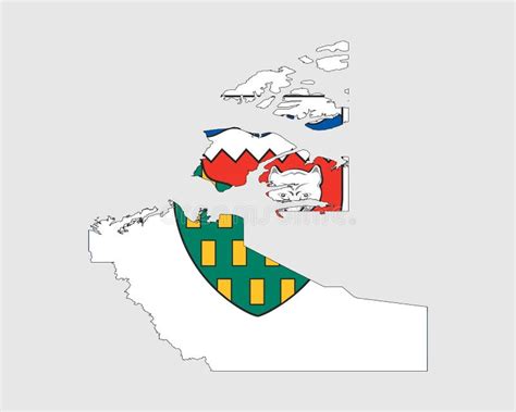 Northwest Territories Map Flag. Map of NT, Canada with Flag. Canadian ...