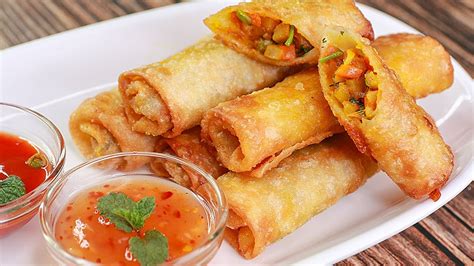 Crispy Vegetable Spring Rolls | Vegetable Roll Recipe | Easy Snacks ...