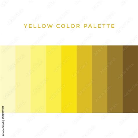 Yellow color palette vector template isolated on white background Stock ...