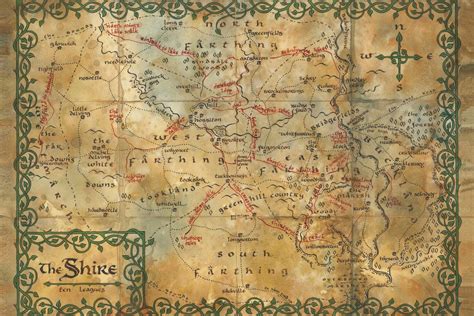 Wall Art Print Hobbit - The Shire map | Gifts & Merchandise | UKposters