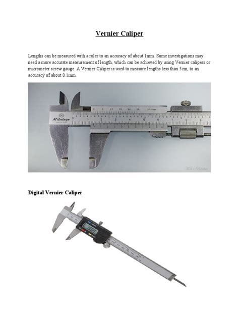 Vernier Caliper & Micrometer | PDF | Metrology