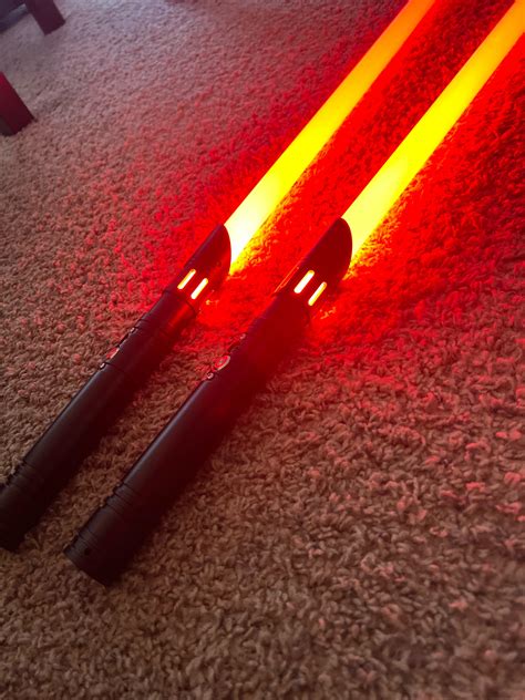 My first sabers, baselit specter from crimson dawn : lightsabers