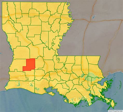 Map of Allen Parish, Louisiana - Địa Ốc Thông Thái