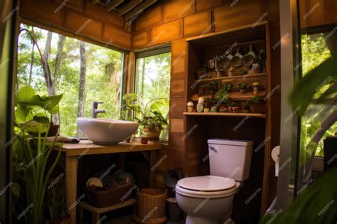 Premium AI Image | Composting toilet in a tiny ecofriendly house