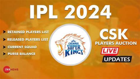 LIVE | Chennai Super Kings (CSK) IPL 2024 Auction Retained, Released ...