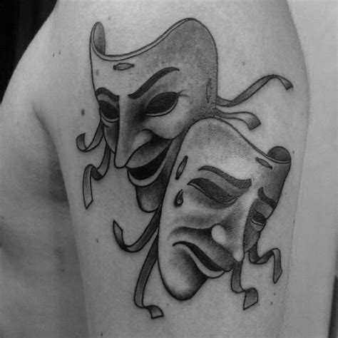 60 Drama Mask Tattoo Designs For Men - Theatre Ink Ideas