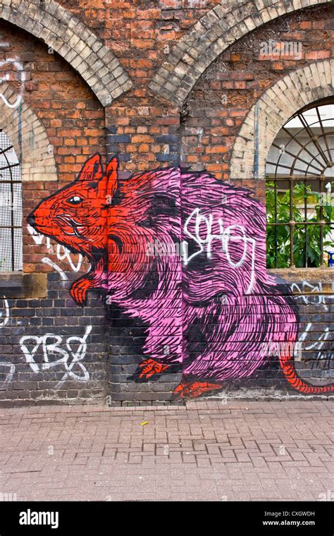 Urban graffiti of a giant rat by Israeli street artists Broken Fingaz ...