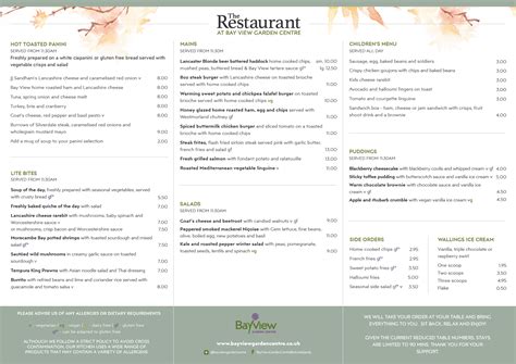 Bay View Autumn/Winter menu - Catherine Bargh