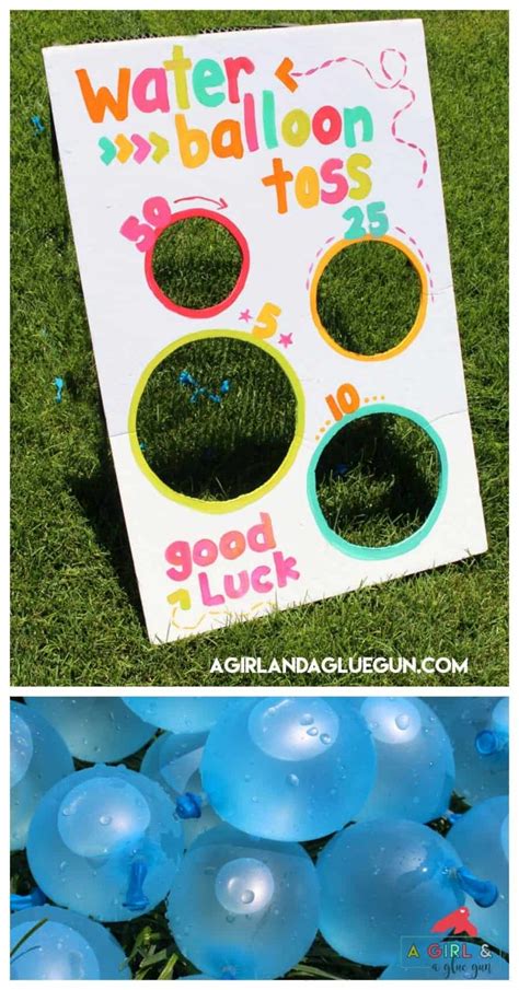 Water balloon toss-fun summer game - A girl and a glue gun