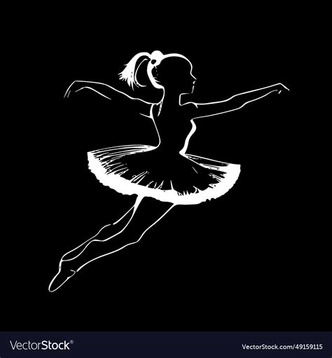 Ballerina - black and white Royalty Free Vector Image