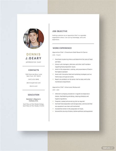 Apprentice Chef Resume in Pages, Word - Download | Template.net