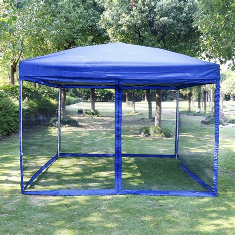 VIVOHOME Outdoor Easy Pop Up Canopy Screen Party Tent with Mesh Side ...