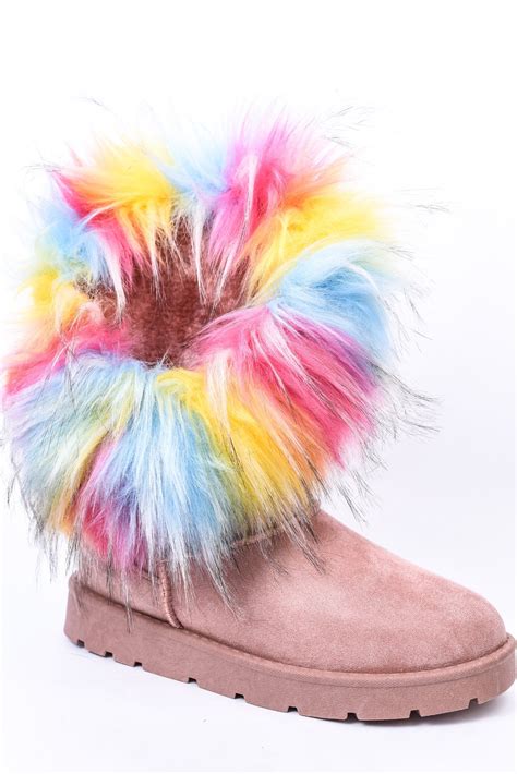 Never Fur-gettable Pink/Multi Color Fur Boots - SHO1899PK in 2021 | Fur ...