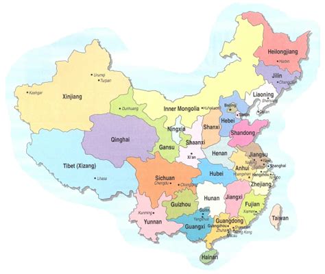 China Provinces 1 • Mapsof.net