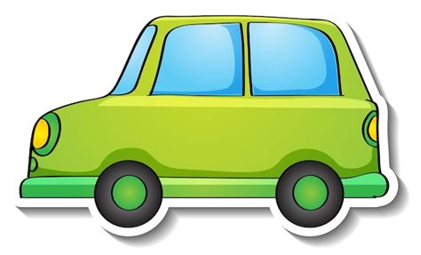 Free Vector | Compact car cartoon sticker on white background