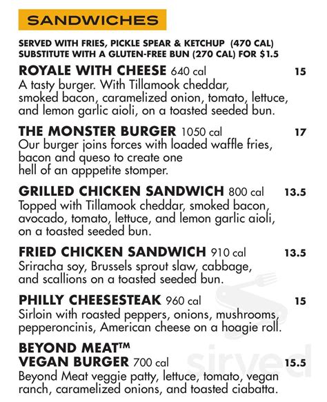 Alamo Drafthouse Cinema One Loudoun menu in Ashburn, Virginia, USA