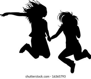 Women Friends Silhouette Clipart