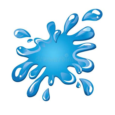 Water splash. Blue water splash vector illustration isolated on white ...