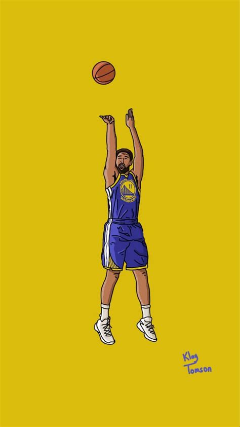 Download Cartoon Nba Players Klay Thompson Wallpaper | Wallpapers.com