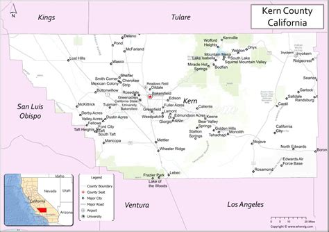 Map of Kern County, California - Thong Thai Real