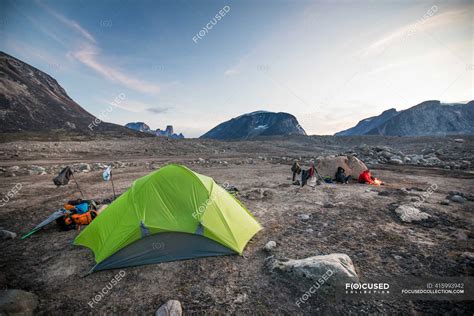 Auyuittuq national park hiking scene — journey, Carrying - Stock Photo ...