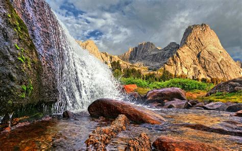 Download Landscape Mountain Nature Waterfall Wallpaper