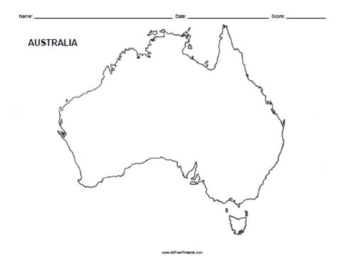 Blank Map Of Australia Printable - Arlana Nannette