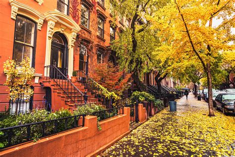 Autumn in New York: Brownstones and Fall Foliage