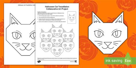 Halloween Cat Tessellation Collaborative Art Project