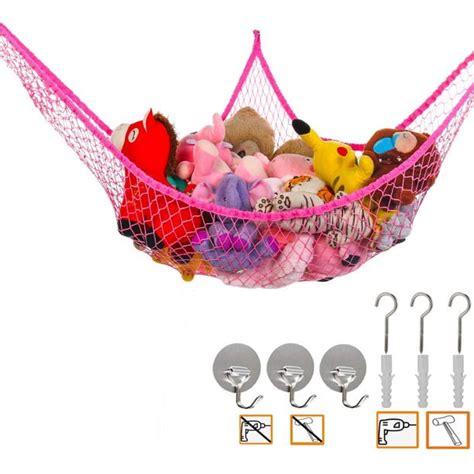 70" Wall Sling Corner Extra Large Kids Children Mesh Toy Net Organizer ...