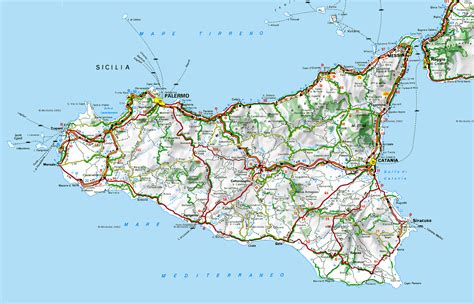 Sicily Road Map - Sicily Italy • mappery