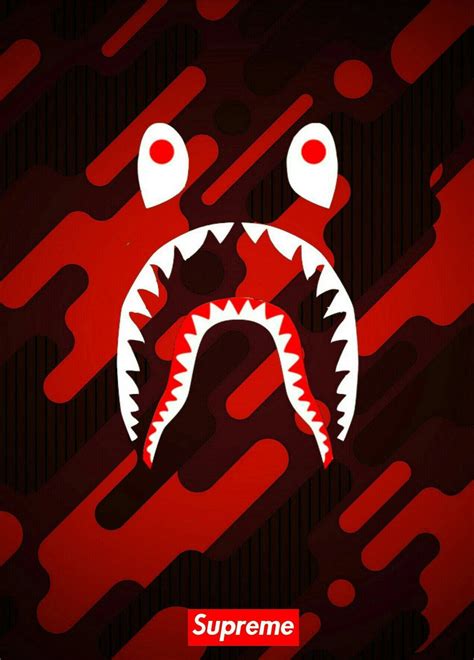 Download BAPE Shark Supreme Logo Wallpaper | Wallpapers.com