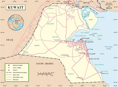 Kuwait road map - Ontheworldmap.com