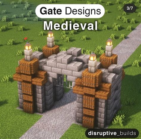 gate medieval design | Ideias de minecraft, Casas minecraft, Minecraft ...