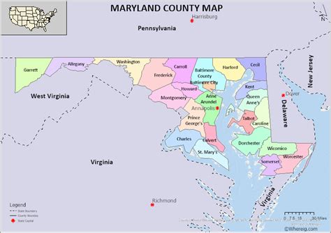 Maryland County Map (Printable State Map With County Lines), 56% OFF