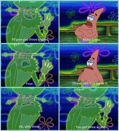 Patrick is such an awesome negotiator. | Funny spongebob memes ...