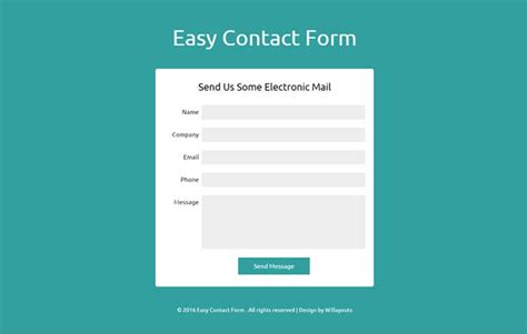 Easy Contact Form Responsive widget Template