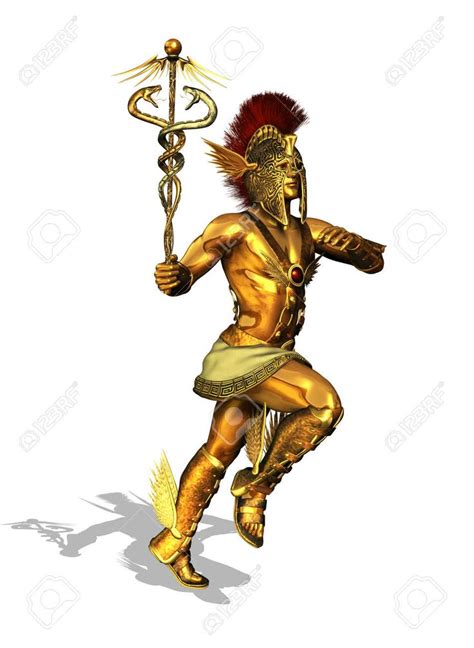 3D render depicting the Greek God Mercury, messenger of the gods, the ...