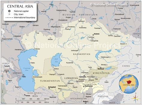 Map of Central Asia and Caucasus region - Nations Online Project